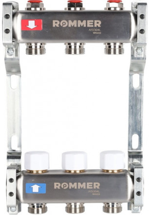 Для отопления Rommer 1&quot;/3/4&quot;x3 с запорными клапанами (RMS-3200-000003)