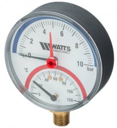 Термоманометр радиальный Watts FR 828(TMRA) 10 бар