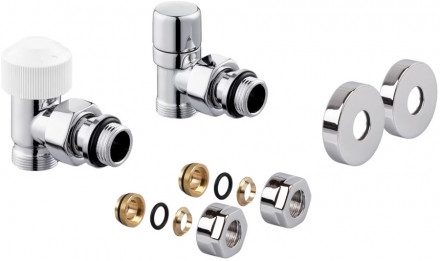 Набор термостатический Royal Thermo DESIGN PRO угловой М30х1,5 1/2&quot; (хром)