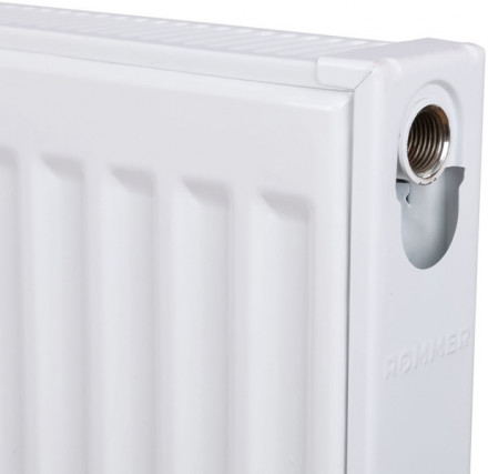 Стальной панельный радиатор Тип 22 Rommer Ventil 22/400/2000 нижнее правое подключение