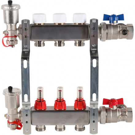 Для отопления Rommer 1&quot;/3/4&quot;x3 с расходомерами (RMS-1210-000003)