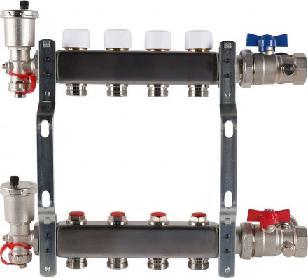 Для отопления Rommer 1&quot;/3/4&quot;x4 с запорными клапанами (RMS-3210-000004)