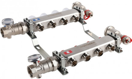 Для отопления Rommer 1&quot;/3/4&quot;x4 с запорными клапанами (RMS-3210-000004)