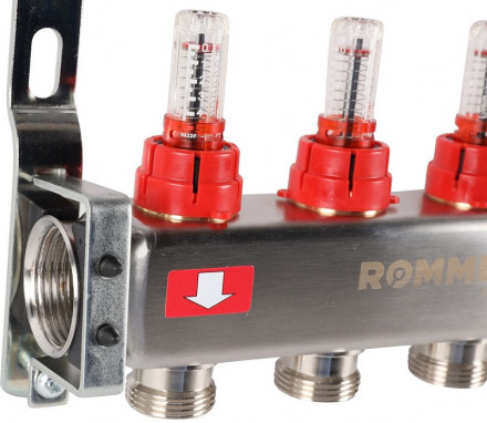 Для отопления Rommer 1&quot;/3/4&quot;x4 с расходомерами (RMS-1200-000004)