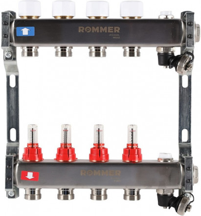 Для отопления Rommer 1&quot;/3/4&quot;x4 с расходомерами (RMS-1201-000004)