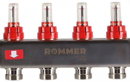 Для отопления Rommer 1&quot;/3/4&quot;x4 с расходомерами (RMS-1210-000004)