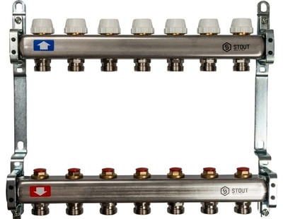 Коллектор с запорными клапанами STOUT SMS 0922 000007