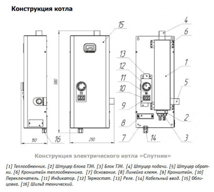 Электрический котел Теплодар СПУТНИК электро 9 белый