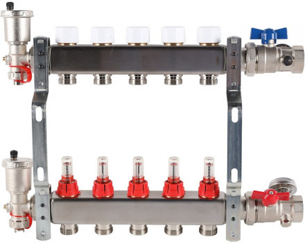 Для отопления Rommer 1&quot;/3/4&quot;x5 с расходомерами (RMS-1210-000005)