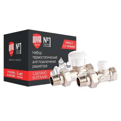 Набор термостатический Royal Thermo прямой М30х1,5 3/4&quot; (никель)