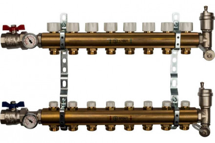 Коллектор регулируемый для теплого пола STOUT SMB 0468 000008