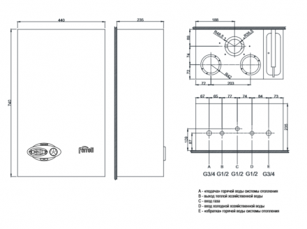 Настенный газовый котел Ferroli DIVABEL 24 (ZL0BYF6JYA)