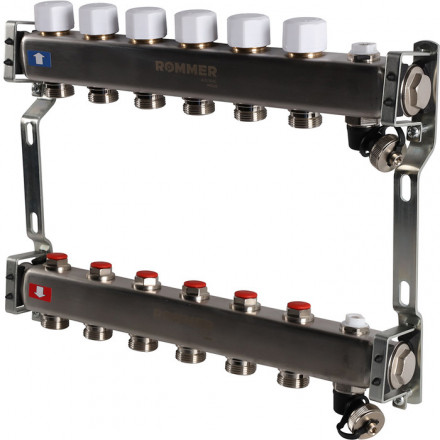 Для отопления Rommer 1&quot;/3/4&quot;x6 с запорными клапанами (RMS-3201-000006)