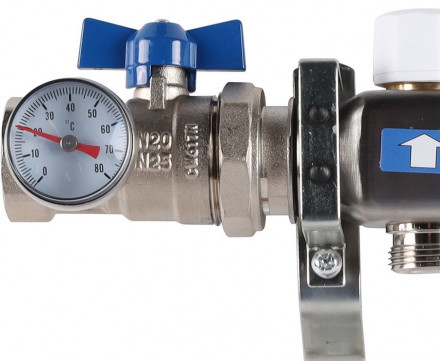 Для отопления Rommer 1&quot;/3/4&quot;x6 с запорными клапанами (RMS-3210-000006)