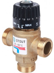 Смесительный клапан STOUT 3/4 НР 35-60°С KV 1,6 м3/ч