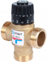 Смесительный клапан STOUT 1 НР 35-60°С KV 1,6 м3/ч