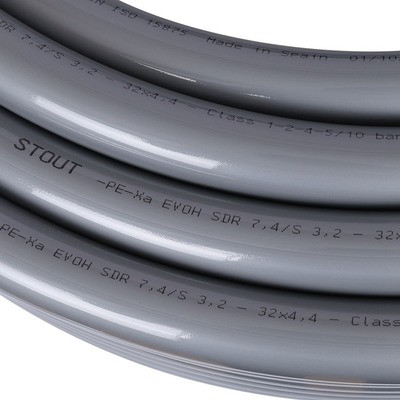 Труба сшитого полиэтилена 32 мм STOUT PEX-a 32х4,4 (бухта 200 метров) серая