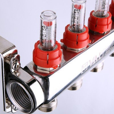 Коллекторный блок со встроенными расходомерами Valtec VTc.589.EMNX.0605 1&quot;, 5 x 3/4&quot; евроконус