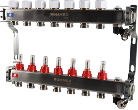 Для отопления Rommer 1&quot;/3/4&quot;x7 с расходомерами (RMS-1201-000007)