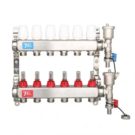 Коллекторная группа Vieir 10 вых. с расходомерами (НЕРЖ) без кранов