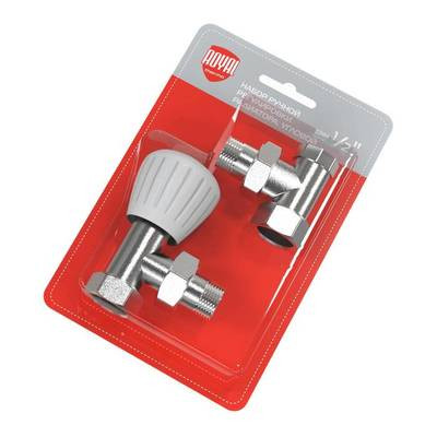 Набор ручной регулировки Royal Thermo угловой 1/2” (никель)