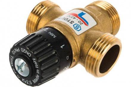 Смесительный клапан STOUT 1 НР 20-43°С KV 2,5 м3/ч