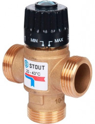 Смесительный клапан STOUT 1 НР 20-43°С KV 2,5 м3/ч