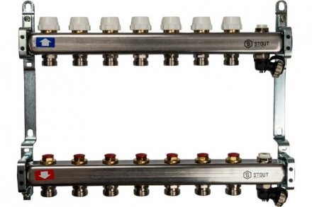 Коллектор с запорными клапанами STOUT SMS-0932-000007