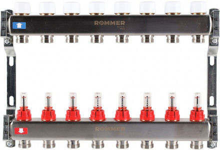 Для отопления Rommer 1&quot;/3/4&quot;x8 с расходомерами (RMS-1200-000008)