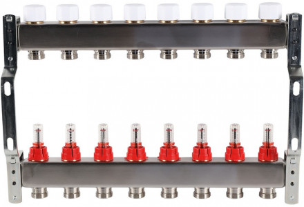 Для отопления Rommer 1&quot;/3/4&quot;x8 с расходомерами (RMS-1200-000008)