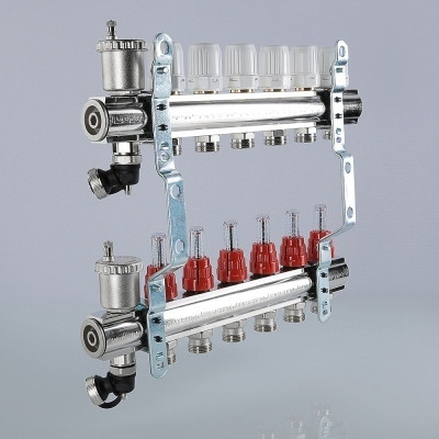 Для отопления VALTEC 1&quot;х5 вых. Евроконус 3/4&quot; с расходомерами в сборе