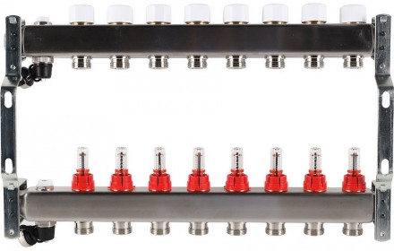 Для отопления Rommer 1&quot;/3/4&quot;x8 с расходомерами (RMS-1201-000008)