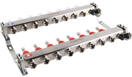 Для отопления Rommer 1&quot;/3/4&quot;x8 с расходомерами (RMS-1201-000008)
