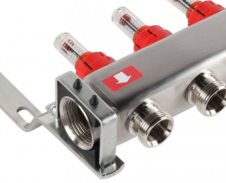 Для отопления Rommer 1&quot;/3/4&quot;x8 с расходомерами (RMS-1201-000008)