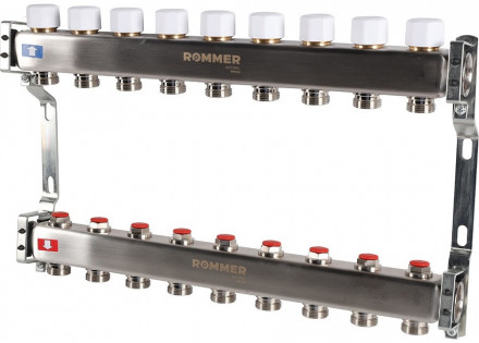 Для отопления Rommer 1&quot;/3/4&quot;x9 с запорными клапанами (RMS-3200-000009)