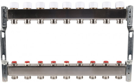 Для отопления Rommer 1&quot;/3/4&quot;x9 с запорными клапанами (RMS-3200-000009)