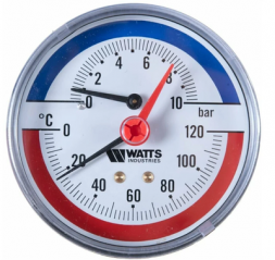 Термоманометр аксиальный Watts FR 818 (TMAX) 10 бар