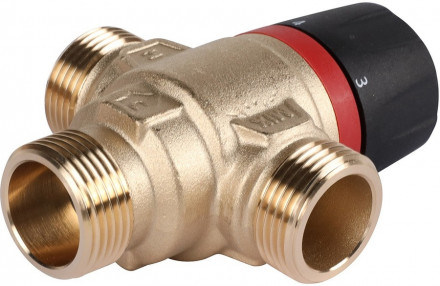 Смесительный клапан Rommer 3/4&quot; НР 20-43°С KV 1,6 (RVM-0121-164320) боковое смешивание