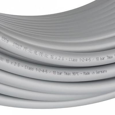 Диаметр трубы 16 мм STOUT PE-Xc/Al/PE-Xc 16x2,6 (бухта 100 м) серая