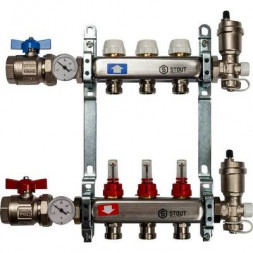 Коллектор с расходомерами STOUT SMS 0907 000003 из нерж. стали 3 вых.