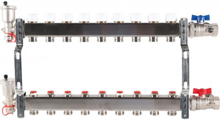 Для отопления Rommer 1&quot;/3/4&quot;x9 с запорными клапанами (RMS-3210-000009)