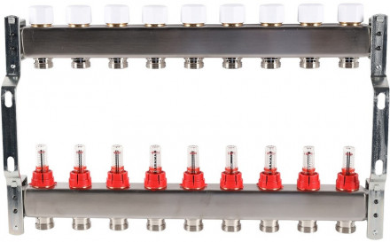 Для отопления Rommer 1&quot;/3/4&quot;x9 с расходомерами (RMS-1200-000009)