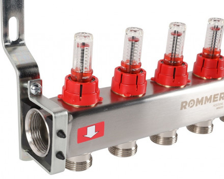 Для отопления Rommer 1&quot;/3/4&quot;x9 с расходомерами (RMS-1201-000009)