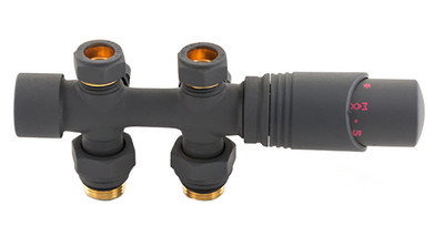 Двухтрубный узел нижнего подключения Delta DUO М30х1,5 (Антрацит)