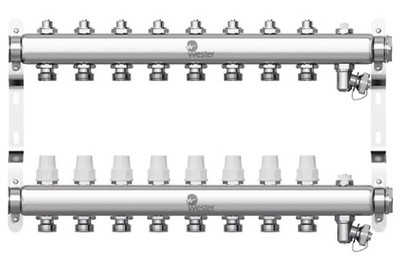 Коллектор нерж. Wester 1&quot;-3/4 в сборе на 8 выходов с 2 заглушками