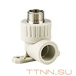 Угольник РосТурПласт PN25 комб. с креплением (водорозетка) наружная резьба 25x3/4&quot; арт.15922