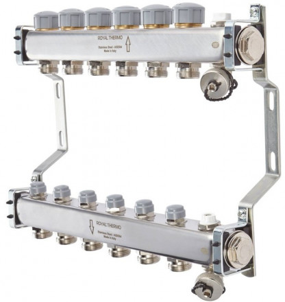 Для отопления Royal Thermo 1&quot; ВР-3/4&quot; НР, 10 выходов, нерж. (RTE 51.110)