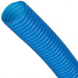 Защита труб диаметром 16-22 мм STOUT Труба гофрированная ПНД 25 мм (бухта 50м) синяя