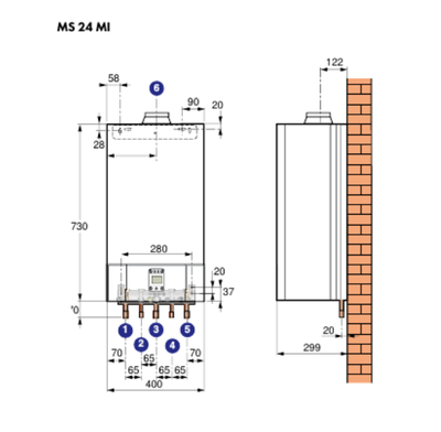 Настенный газовый котел De Dietrich MS 24 MI