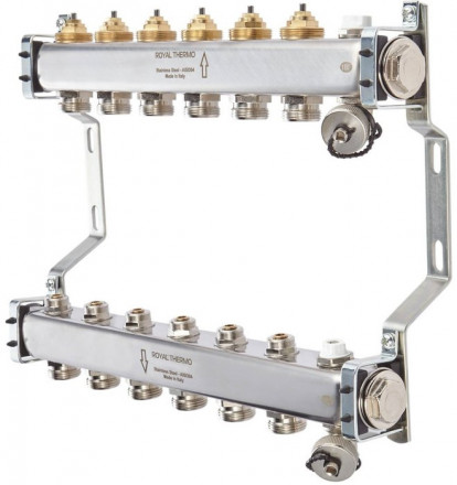 Для отопления Royal Thermo 1&quot; ВР-3/4&quot; НР, 12 выходов, нерж. (RTE 51.112)